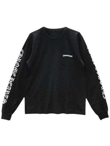 Scroll Logo Long Sleeve T Shirt Black - CHROME HEARTS - BALAAN 1