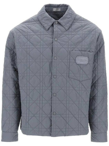 Cannage Technical Fabric Overshirt Jacket Grey - DIOR - BALAAN 1