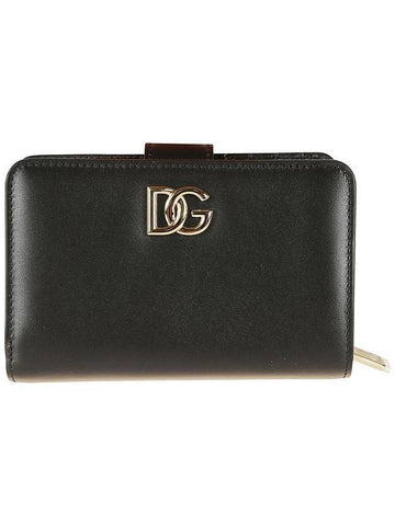 DG Logo Calfskin Bicycle Wallet Black - DOLCE&GABBANA - BALAAN 1