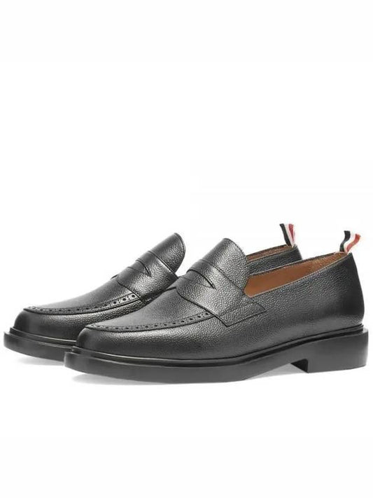 Pebble Grain Rubber Sole Penny Loafer Black - THOM BROWNE - BALAAN 2