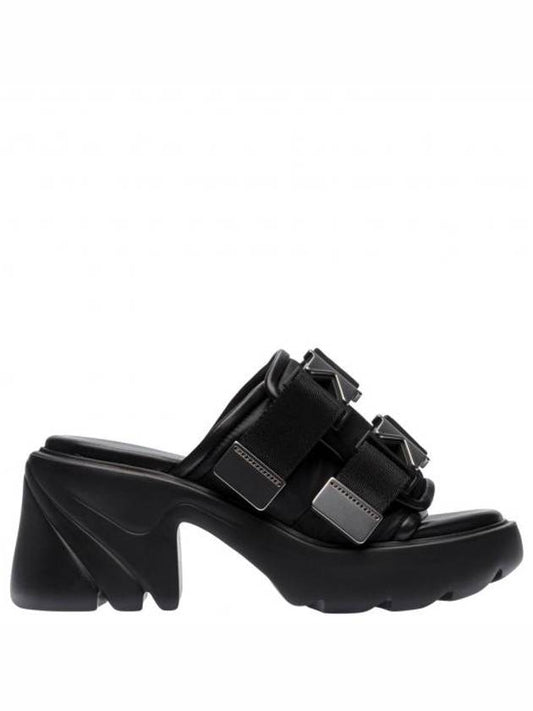 Women's Buckle Flash Sandals Heel Black - BOTTEGA VENETA - BALAAN 2