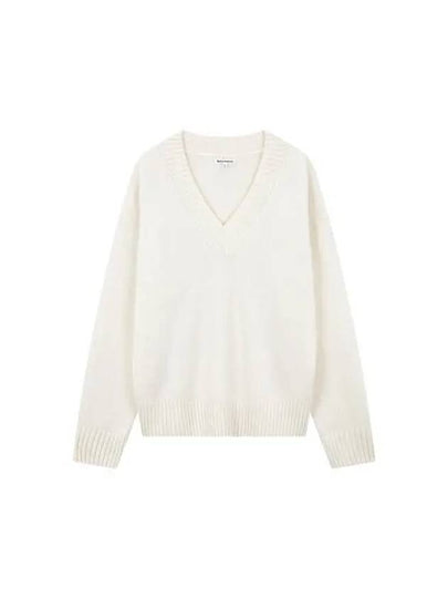 Cashmere V Neck Over Knit Jadey Oversized Sweater Ivory - REFORMATION - BALAAN 1