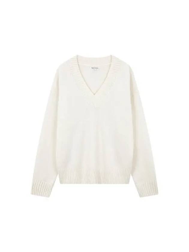 Cashmere V Neck Over Knit Jadey Oversized Sweater Ivory - REFORMATION - BALAAN 1