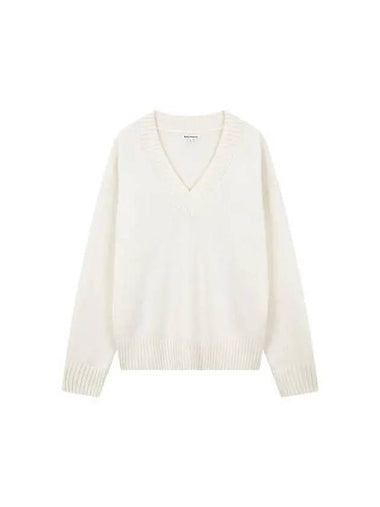 Cashmere V Neck Over Knit Jadey Oversized Sweater Ivory - REFORMATION - BALAAN 1