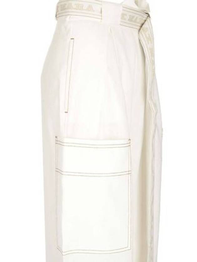 Women's Slogan Belted Track Pants White - MAX MARA - BALAAN 3