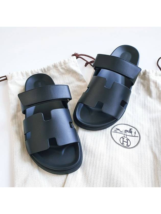 Chypre Velcro Sandals Black H222000ZH02 - HERMES - BALAAN 3