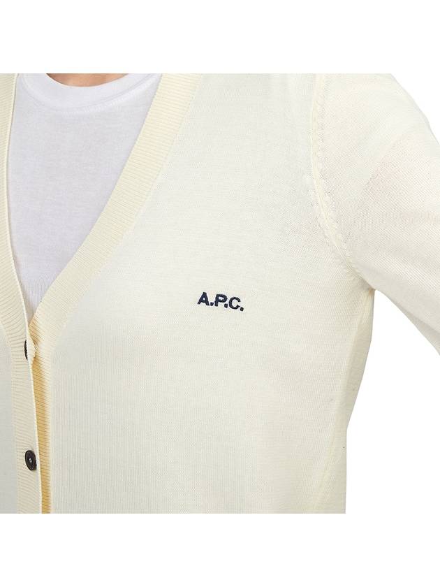 Bella Logo Embroidery Cardigan Ivory - A.P.C. - BALAAN 7