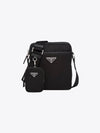 Triangle Logo Re-Nylon Saffiano Leather Cross Bag Black - PRADA - BALAAN 2