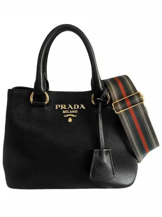 Gold Logo Vitello Tote Bag 1BA411 2E8K F0002 Others 1027816 - PRADA - BALAAN 2