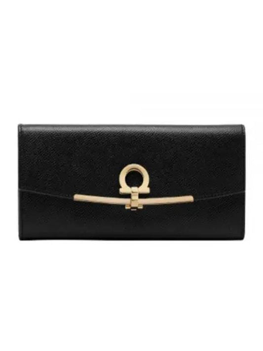 Gancini Continental Wallet Black - SALVATORE FERRAGAMO - BALAAN 2