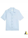 Camp Collar Pocket Cotton Short Sleeve Shirt Sky Blue - AMI - BALAAN 2