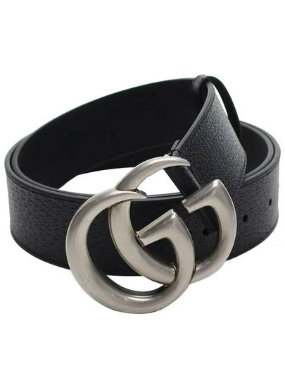 GG Marmont Double Buckle Belt Black Silver - GUCCI - BALAAN 2