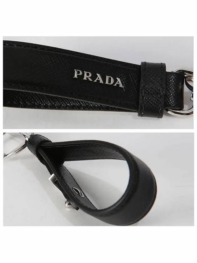 Saffiano Leather Key Holder Black - PRADA - BALAAN 4