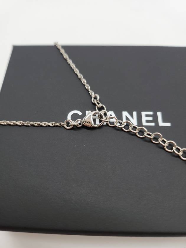 Heart CC logo necklace silver fabric ABE688 - CHANEL - BALAAN 7