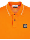 Stretch Cotton Pique Short Sleeve Polo Shirt Orange - STONE ISLAND - BALAAN 4