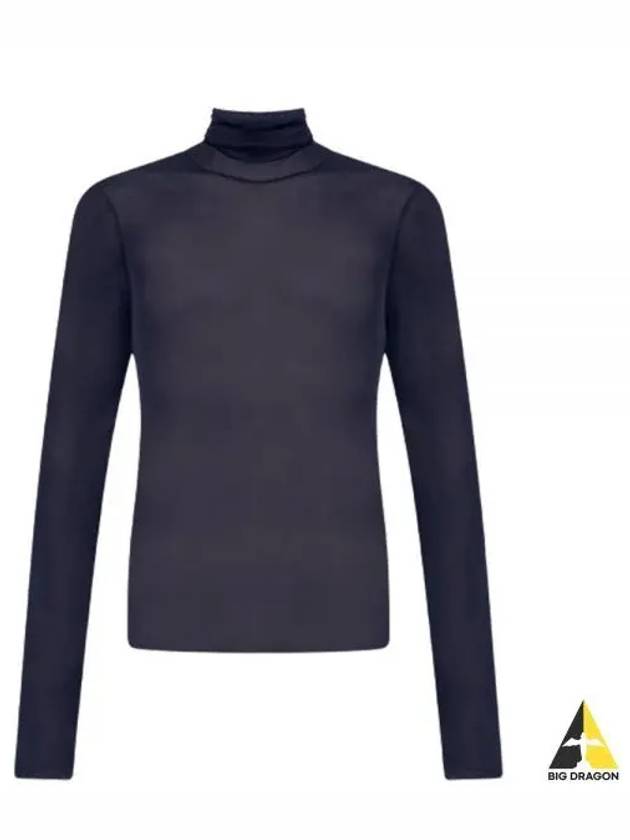 Men's Ribbed Turtleneck Navy - AMI - BALAAN 2