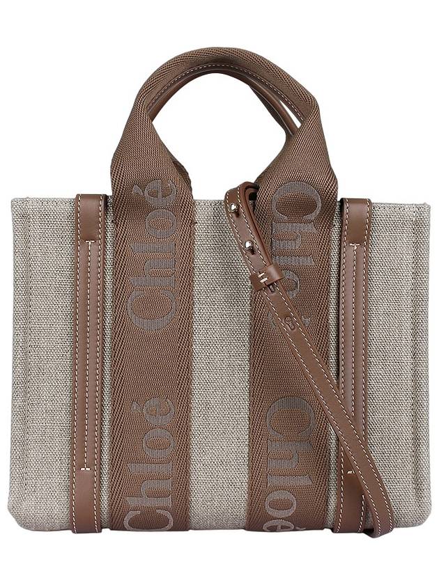 Woody Logo Small Tote Bag Dark Nut - CHLOE - BALAAN 3