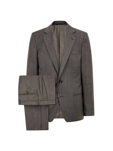 Men s wool no cheat lapel single suit dark brown 270123 - GIORGIO ARMANI - BALAAN 1