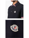 Logo Patch Three-Line Collar Short Sleeve Polo Shirt Navy - MONCLER - BALAAN 6