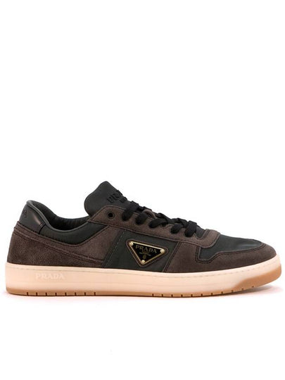 Prax 01 Delave Re-Nylon Suede Leather Low-Top Sneakers Black - PRADA - BALAAN 2