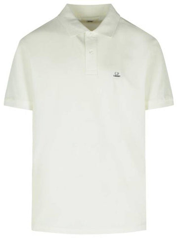 Logo Cotton Polo Shirt Ivory - CP COMPANY - BALAAN 1