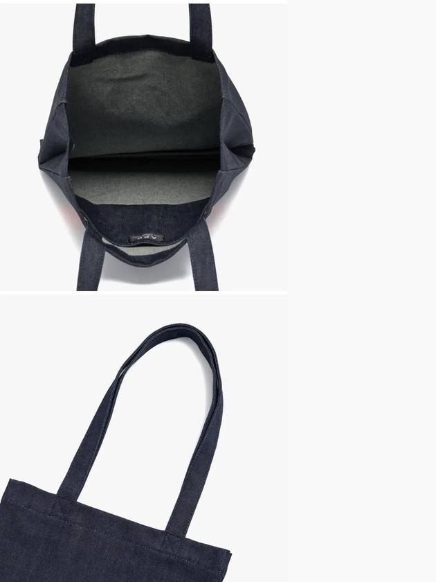 Bunny Logo Denim Tote Bag Dark Navy - A.P.C. - BALAAN 5