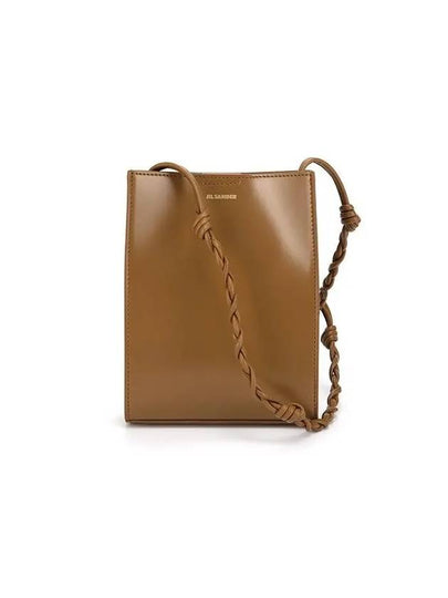 Women's Logo Tangle Small Leather Shoulder Bag Brown - JIL SANDER - BALAAN 2