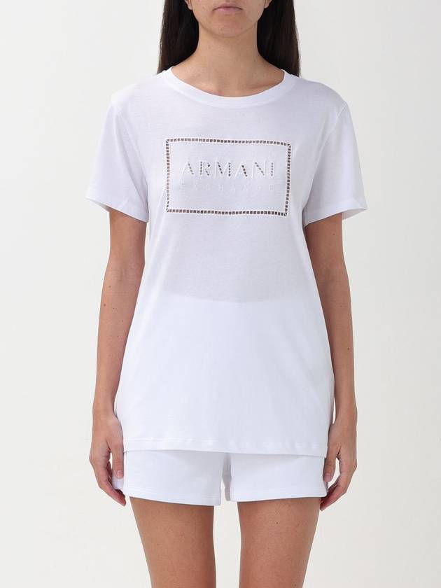 T-shirt Armani Exchange in cotone con logo traforato - ARMANI EXCHANGE - BALAAN 1