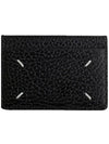 Grain Leather Stitch Card Wallet Black - MAISON MARGIELA - BALAAN 3