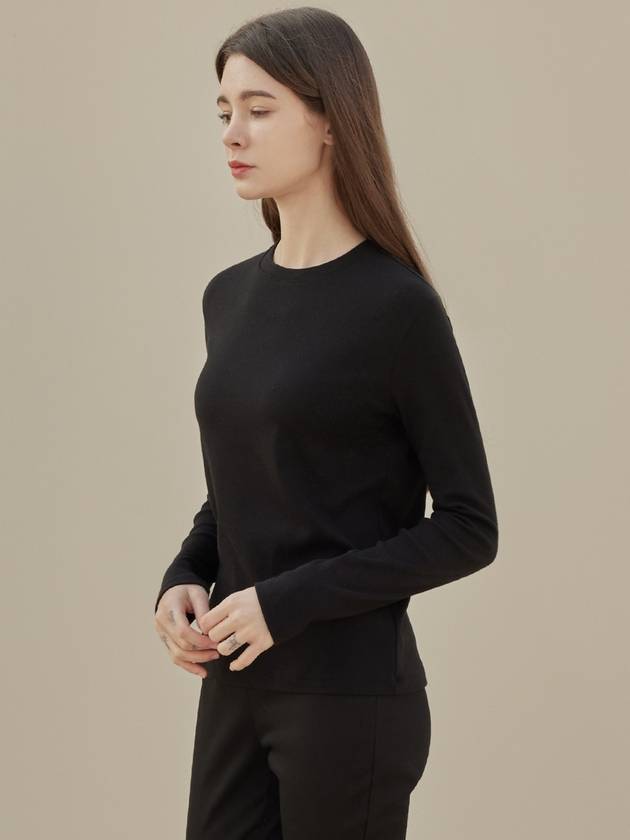 Bono Bono Basic Round Long Sleeve T-Shirt Black - ARIFF - BALAAN 3