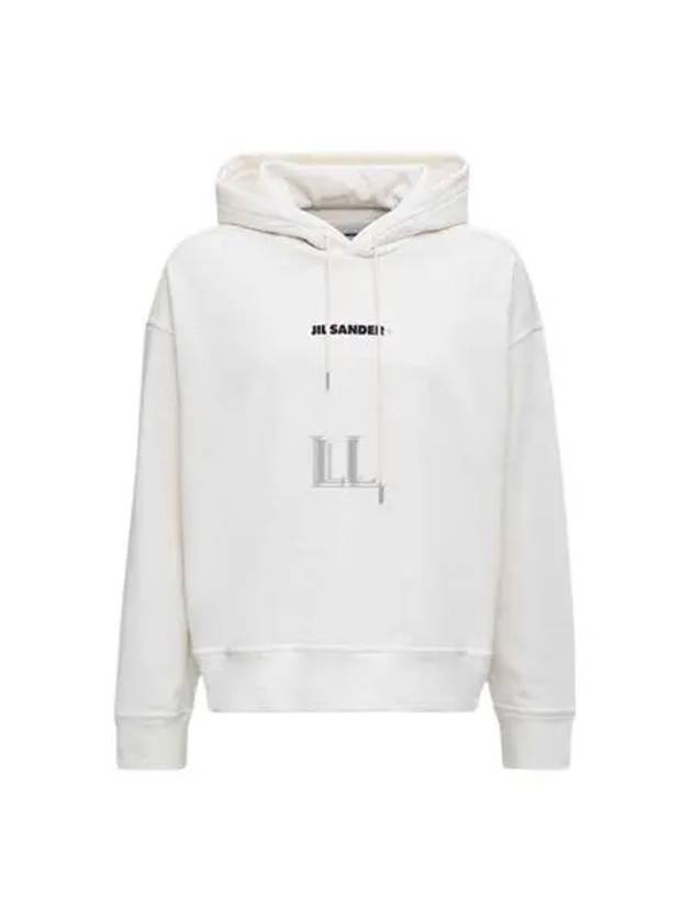 Men's Plus Logo Cotton Hoodie White - JIL SANDER - BALAAN 2