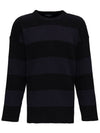 Back BB Logo Stripe Cotton Knit Top Black - BALENCIAGA - BALAAN 1