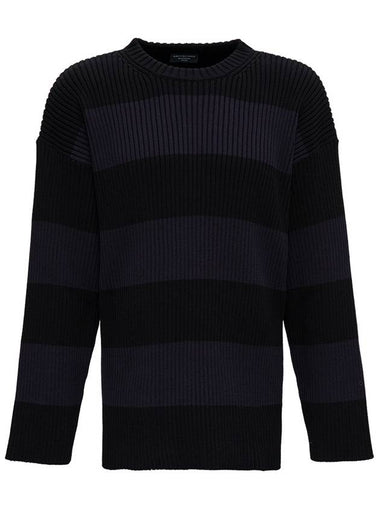 Back BB Logo Stripe Cotton Knit Top Black - BALENCIAGA - BALAAN 1