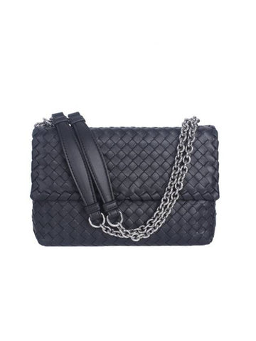 Intrecciato Olympia Shoulder Bag Black - BOTTEGA VENETA - BALAAN 1