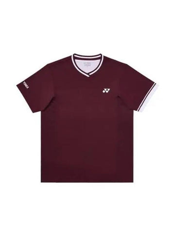 YONEX 235TS015M Burgundy Men s Piping Detail Short Sleeve T Shirt - YOUNESS - BALAAN 1