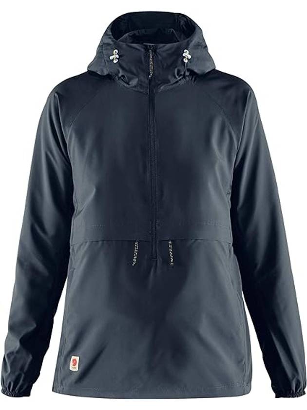 Women's High Coast Lite Anorak Track Jacket Navy - FJALL RAVEN - BALAAN 1