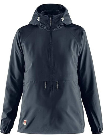 Women's High Coast Lite Anorak Track Jacket Navy - FJALL RAVEN - BALAAN 1