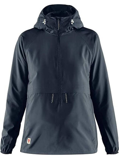 Women's High Coast Lite Anorak Track Jacket Navy - FJALL RAVEN - BALAAN 1