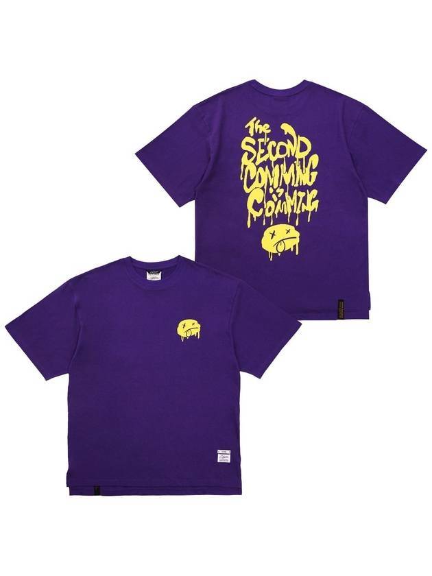 Second Coming Oversized Short Sleeve T Shirt Purple - STIGMA - BALAAN 1