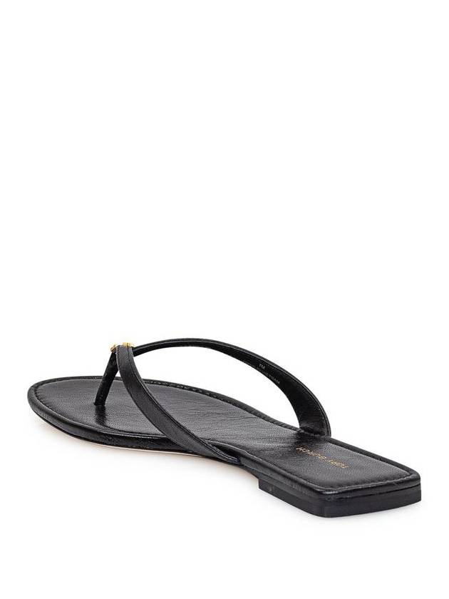 Capri Logo Plaque Flip Flops Black - TORY BURCH - BALAAN 3