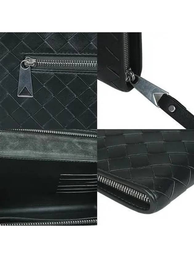 693675 Small Intrecciato Dark Green Document Case Clutch Bag - BOTTEGA VENETA - BALAAN 5