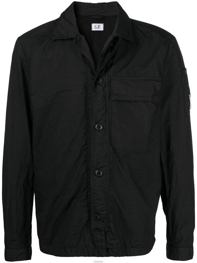 Pocket Lens Over Jacket Black - CP COMPANY - BALAAN.