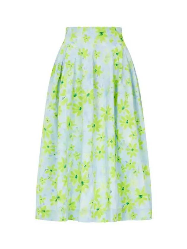 Floral poplin skirt light blue - MARNI - BALAAN 1