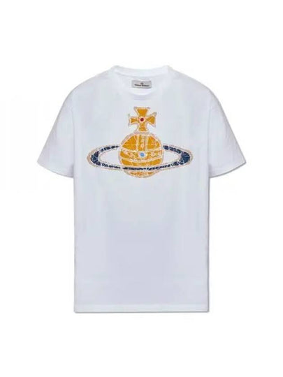 Women's Print Logo Short Sleeve T-Shirt White - VIVIENNE WESTWOOD - BALAAN 2