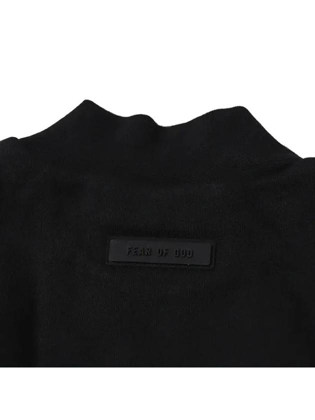 Logo Applique Mock Neck Sweatshirt Black - FEAR OF GOD ESSENTIALS - BALAAN 6