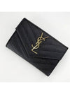 Monogram Envelope Small Half Wallet Black Gold - SAINT LAURENT - BALAAN 5