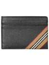 Icon Stripe Grainy Leather Card Wallet Black - BURBERRY - BALAAN 2