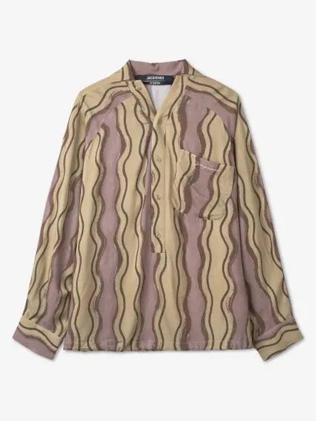 Le Au Pingo Wave Viscose Long Sleeve Shirt Brown - JACQUEMUS - BALAAN 2