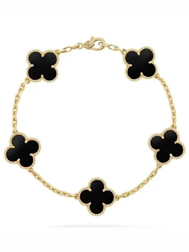 Vintage Alhambra 5 Motifs Bracelet Gold Black - VANCLEEFARPELS - BALAAN 2