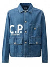 Logo Print Denim Jacket Blue - CP COMPANY - BALAAN 2